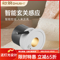 初识（茶叶） 初识 茶叶 射灯 入户人体感应灯 LED嵌入式玄关孔灯 7W 4000K 白色