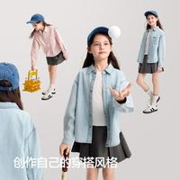 巴拉巴拉 balaone女童全棉牛仔长袖衬衫外套2025秋儿童外套
