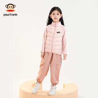 大嘴猴（paul frank）童装儿童羽绒服2025秋冬款女男女童羽绒内胆洋气保暖舒适轻薄外套 浅粉 140