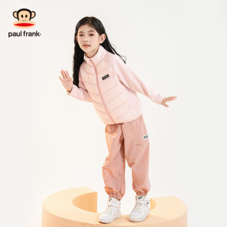 大嘴猴（paul frank）童装儿童羽绒服2025秋冬款女男女童羽绒内胆洋气保暖舒适轻薄外套 浅粉 140