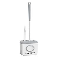 百家好世 硅胶马桶刷套装洁厕刷带底座沥水挂壁式带清洁缝隙刷2件套 【硅胶马桶刷+地刷】两件套