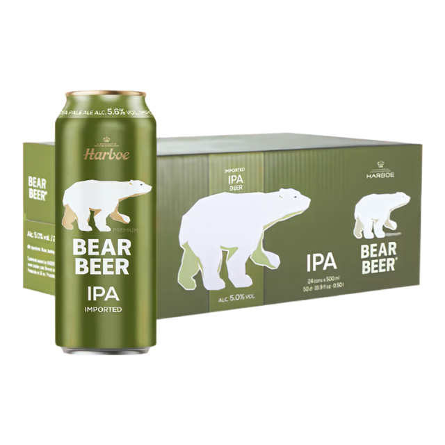 临期品：豪铂熊 BearBeer 啤酒IPA500ml*24听整箱装德国