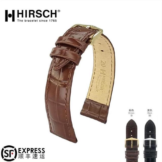 海奕施 HIRSCH 亮光牛皮真皮手表表带适用欧米茄帝舵浪琴天梭美度智能手表
