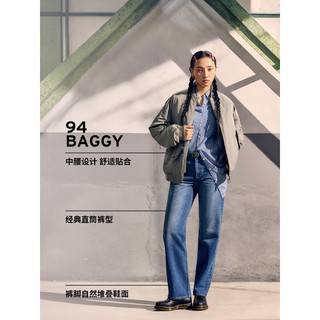 Levi's李维斯24秋季女士BAGGY宽松直筒个性潮流舒适牛仔长裤 中蓝色 26 (29)