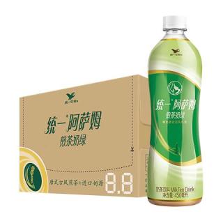 统一 阿萨姆煎茶奶绿 450ml*15瓶 煎茶顺滑奶茶饮料（新旧款随机发货）