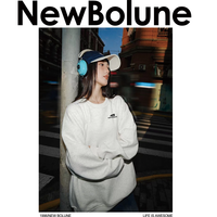  BOLUNE/新百伦美式帽衫潮流运动休闲宽松重磅卫衣 拉布星连帽安哥拉红 3XL