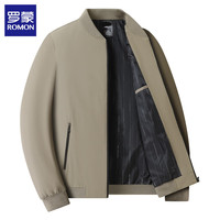 罗蒙（ROMON）夹克男外套2025秋季商务休闲男士棒球领茄克衫男装上衣 黑色 3XL (190)