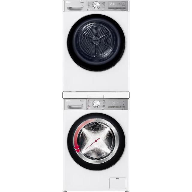 大件超省、PLUS会员：LG 小旋风系列 FCW10Y4WA+RH10V9AV2WR 全变频热泵洗烘套装