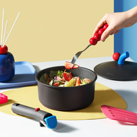 卡罗特不粘锅可拆卸手柄锅家用平底钛炒锅三件套锅具套装全套家用 【可拆7件套-深灰色】26煎炒锅-带盖+26深煎锅+18奶锅-带盖-保鲜盖+可拆手柄