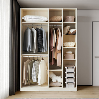  QuanU/全友 高箱繁星储物 主卧室双人大床+单抽床头柜+床垫+四门衣柜  1.8米床+床头柜*1+床垫+四门衣柜 1.8x2米 1.8*2.0m