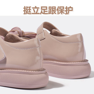 牧童女童皮鞋儿童鞋春秋校园鞋演出黑皮鞋蝴蝶结亮面软底公主鞋子 钢琴黑 37 鞋内长23.0cm