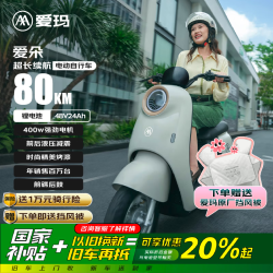 爱玛 爱朵电动车【冠军单品】锂电池 48V24Ah 长续航80km 液压减震