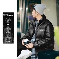 PEACEBIRD 太平鸟 男士PU皮保暖宽松面包服羽绒服
