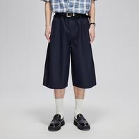 古柯 COKEIN 2025夏季Cozyfit复古纯色宽松直筒仿牛仔七分裤