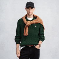 GANT/甘特25秋冬新款男士纯棉POLO领毛衣美式休闲翻领绞花针织衫 034-
