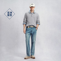 GANT/甘特25秋冬男士纯棉POLO领毛衣美式休闲翻领绞花针织衫 034-白色 L