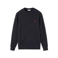 GANT/甘特【绞绞者】25年秋冬男士纯棉绞花针织衫复古学院风长袖针织 433-耶鲁蓝【圆领】 XL