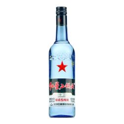 红星 二锅头酒 绵柔8纯粮 蓝瓶 43%vol 清香型白酒 750ml 单瓶装