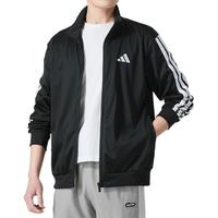 adidas 男装外套 春季运动服训练跑步锻炼休闲服针织夹克上衣 JI8816/黑色/立领 M