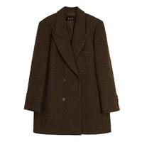 绵羊毛格子花呢女士西装春秋摩登通勤外套西装领时尚高级感上衣