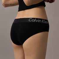 Calvin Klein内衣女士ck提花腰边舒适棉质微弹半包臀防夹臀三角内裤女QP1280O 001-太空黑 1条 XS