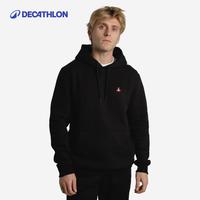 迪卡侬运动卫衣滑板连帽衫男女同款卫衣透气舒适潮流4357707 黑色（路障标） S