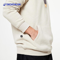 迪卡侬运动卫衣滑板连帽衫男女同款全棉卫衣透气舒适潮流-5593508 米色 M