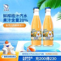 北冰洋 北京玻璃瓶果汁碳酸饮料 鲜榨20%含量果汁桔汁汽水 236ml×6瓶，限时补贴好价！