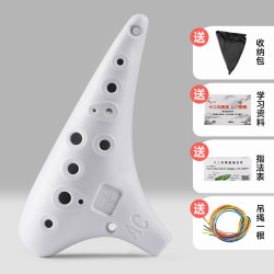 PTNOKA 12孔AC中音树脂陶笛（新款防摔防刮白色）