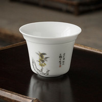 易信羊脂玉茶漏套装甜白茶漏组陶瓷过滤器家用茶叶过滤组功夫茶具配件 桂花茶漏组