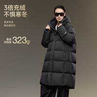 高梵黑金鹅绒服女王5.0加厚女装外套25中长款潮流休闲羽绒服 黑色 M