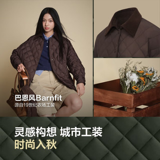 波司登（BOSIDENG）25年轻薄羽绒服女短款90绒翻领拼接百搭巴恩风外套B250135334 可可棕|7C92 M 165/88A 体重约110-120斤