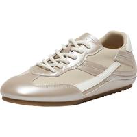 百思图25秋德训鞋街头潮流运动女休闲鞋M8015CM5 粉/杏/白 38