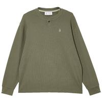 杰克琼斯 杰克·琼斯（JACK&JONES）凉感纯色亨利领口字母刺绣打底衫T恤 E03深地衣绿 L （180）