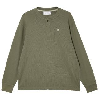 杰克琼斯 杰克·琼斯（JACK&JONES）凉感纯色亨利领口字母刺绣打底衫T恤 E03深地衣绿 L （180）