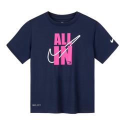 NIKE 3BRAND 耐克童装女童短袖T恤DRI-FIT速干科技25夏季运动短T 靛蓝色 150 /68