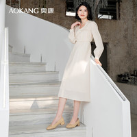 奥康(Aokang)女鞋 春季一脚蹬女单鞋蝴蝶结气质百搭时装女单鞋通勤时尚 1234111075黄色 38 240mm