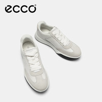ecco 简约 女士板鞋  灰白色/白色 37