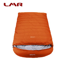 LMR羽绒睡袋双人户外信封式加大睡袋春夏秋冬四季白鸭绒800克-3000克 橙色 220*130厘米 填充1500克羽绒