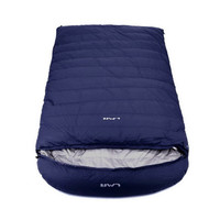 LMR羽绒睡袋双人户外信封式加大睡袋春夏秋冬四季白鸭绒800克-3000克 藏蓝色 长220*宽130厘米 填充1000克羽绒