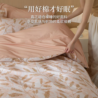 素时代纯棉四件套 100%纯棉印花四件套床单被套简约床上套件  【100%全棉】