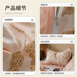 素时代纯棉四件套 100%纯棉印花四件套床单被套简约床上套件  【100%全棉】