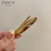 韩国氛围感醋酸碎发夹侧边夹简约一字夹鸭嘴夹春夏高级感刘海夹女