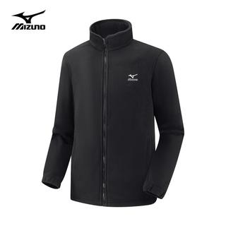 Mizuno美津浓户外冲锋衣男士三合一夹克防风两件套保暖登山运动服 黑色 L