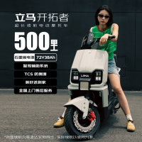 立马电动车 立马 开拓者 500里长续航电动车72V38Ah石墨烯电池 智能辅助驾驶电瓶车 火山灰