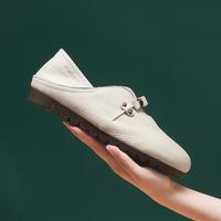 欧利萨斯 2025年春秋时尚拼接平底好穿芭蕾鞋女单鞋女鞋