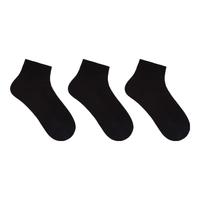 ubras罗纹高弹莱卡短筒袜棉袜子女运动袜3双 短筒-黑+黑+黑 均码