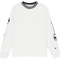 Champion 秋季女式休闲撞色潮流印花长袖T恤圆领套头百搭