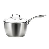 京东京造304不锈钢辅食锅泡面热奶锅无涂层【深鼓防溢大容量】奶锅18CM 带盖 304奶锅  18cm