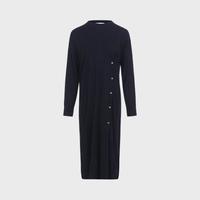 ZARA 【温柔优雅】女式气质休闲纯色百搭斜扣中长款长袖针织连衣裙